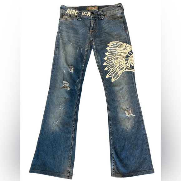 Allen B (Allen Schwartz) Y2K extremely rare “America” jeans size 27 - Picture 1 of 16